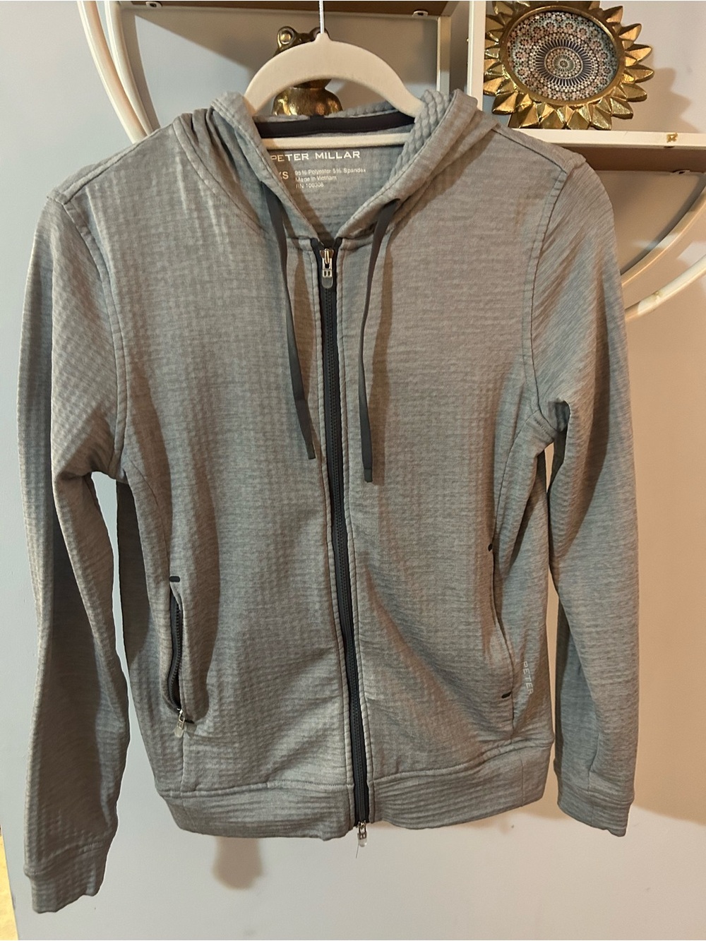 Peter Millar Women’s XS Extra Small Gray Full Zip Performance Hoodie Shirt